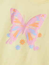 NAME IT Top Violet Pastel Yellow Butterfly